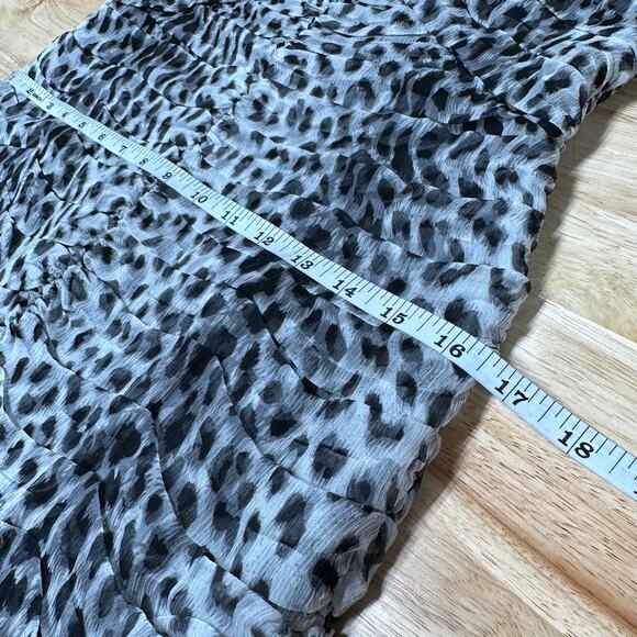 Tadashi Shoji Silk Leopard Print Sweetheart Neck Ruched Sheath Bodycon Size 4 - Picture 7 of 8